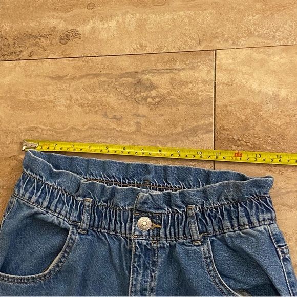 Zara Paper-bag High Waisted Tapered Blue Denim Jeans Size M Join Life Boho - Picture 5 of 11